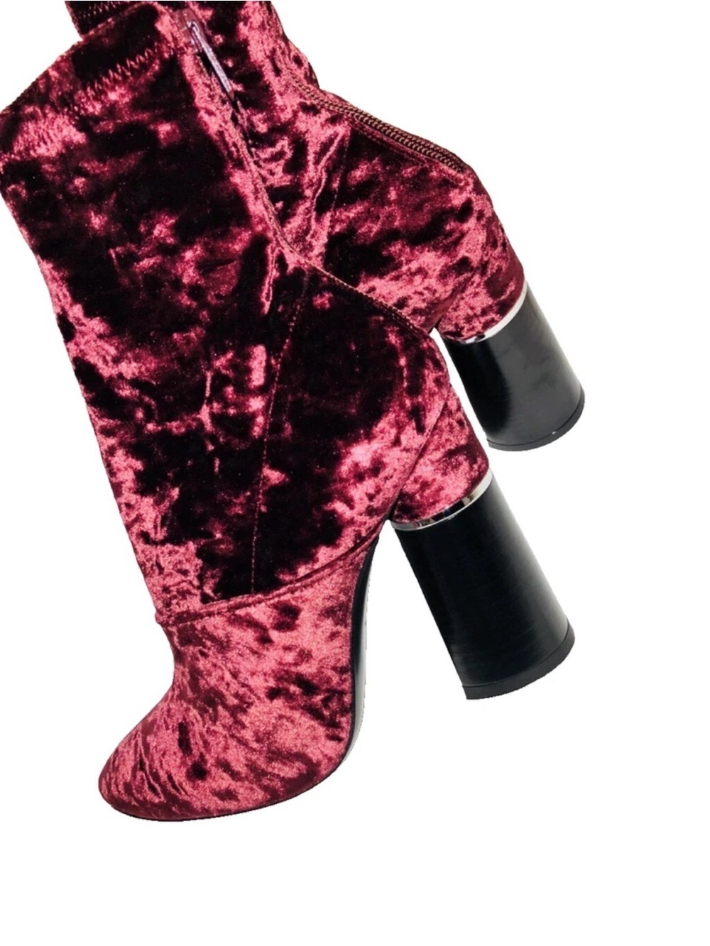Phillip Lim Kyoto Syrah Velvet Stretch Boots Size USA 7.5 / 38 EU $695 New ITALY